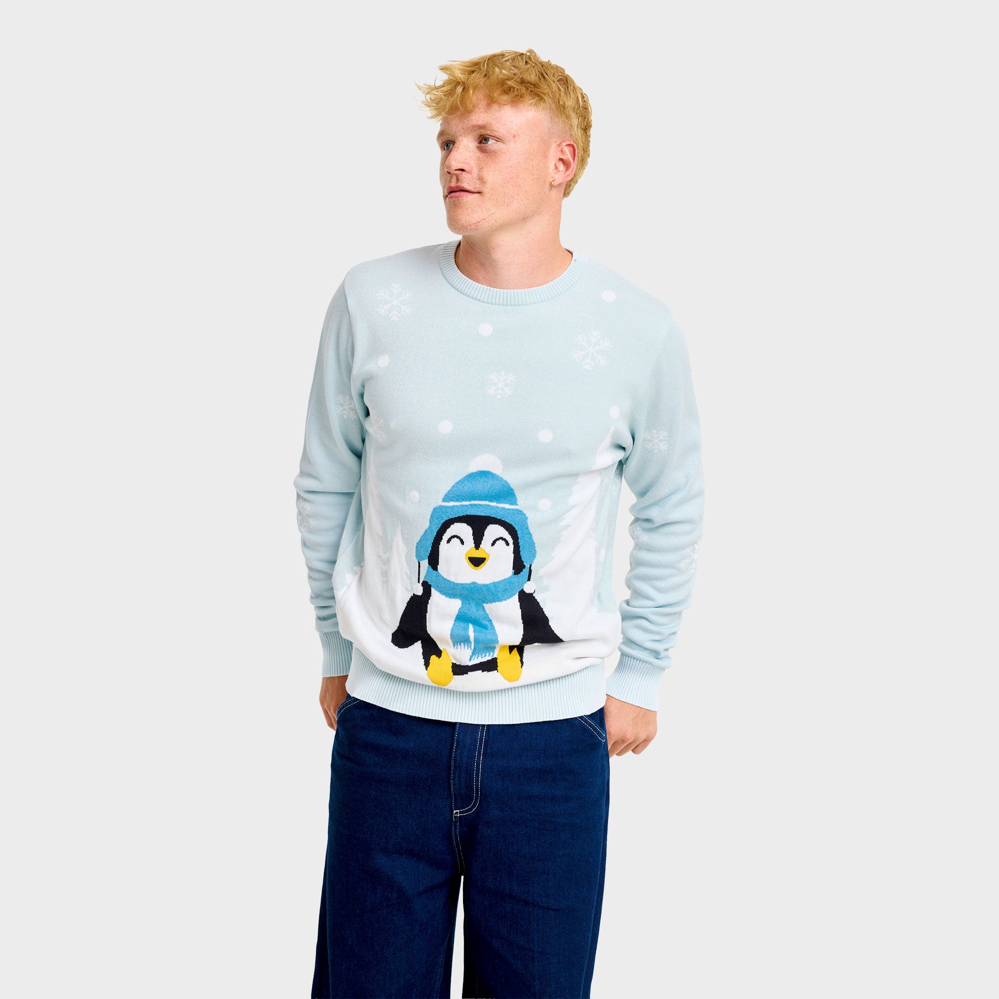 Den søde pingvin julesweater - Herre.